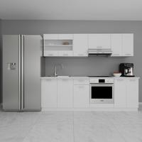 Kuhinjski Blok Brez Aparatov Esilo, Bela - bela/barve aluminija, Konvencionalno, kovina/leseni material (240cm) - MID.YOU