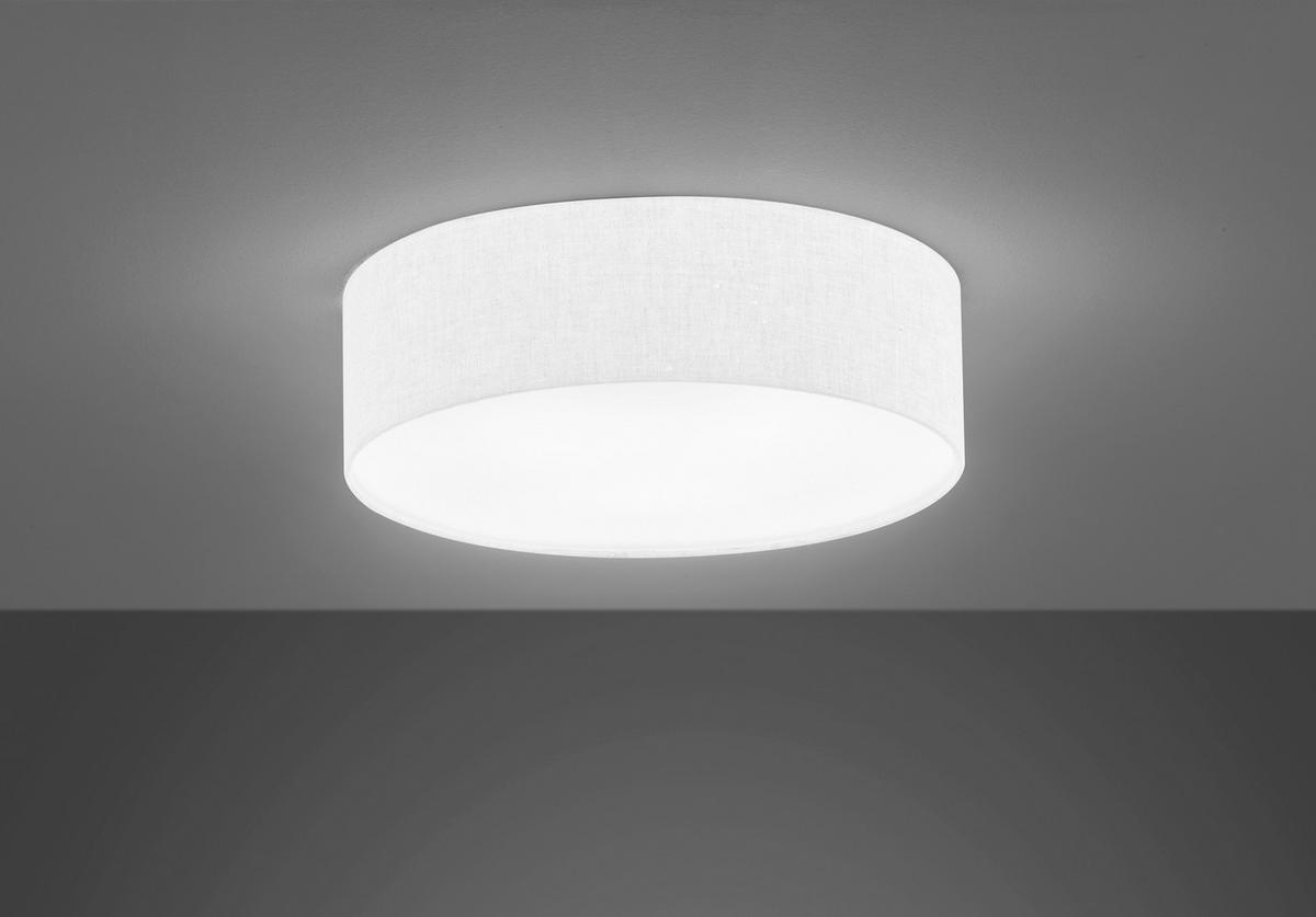 Deckenleuchte Maat Weiß max. 25 Watt - Weiß, Basics, Textil/Metall (45/45/10cm) - Fischer & Honsel