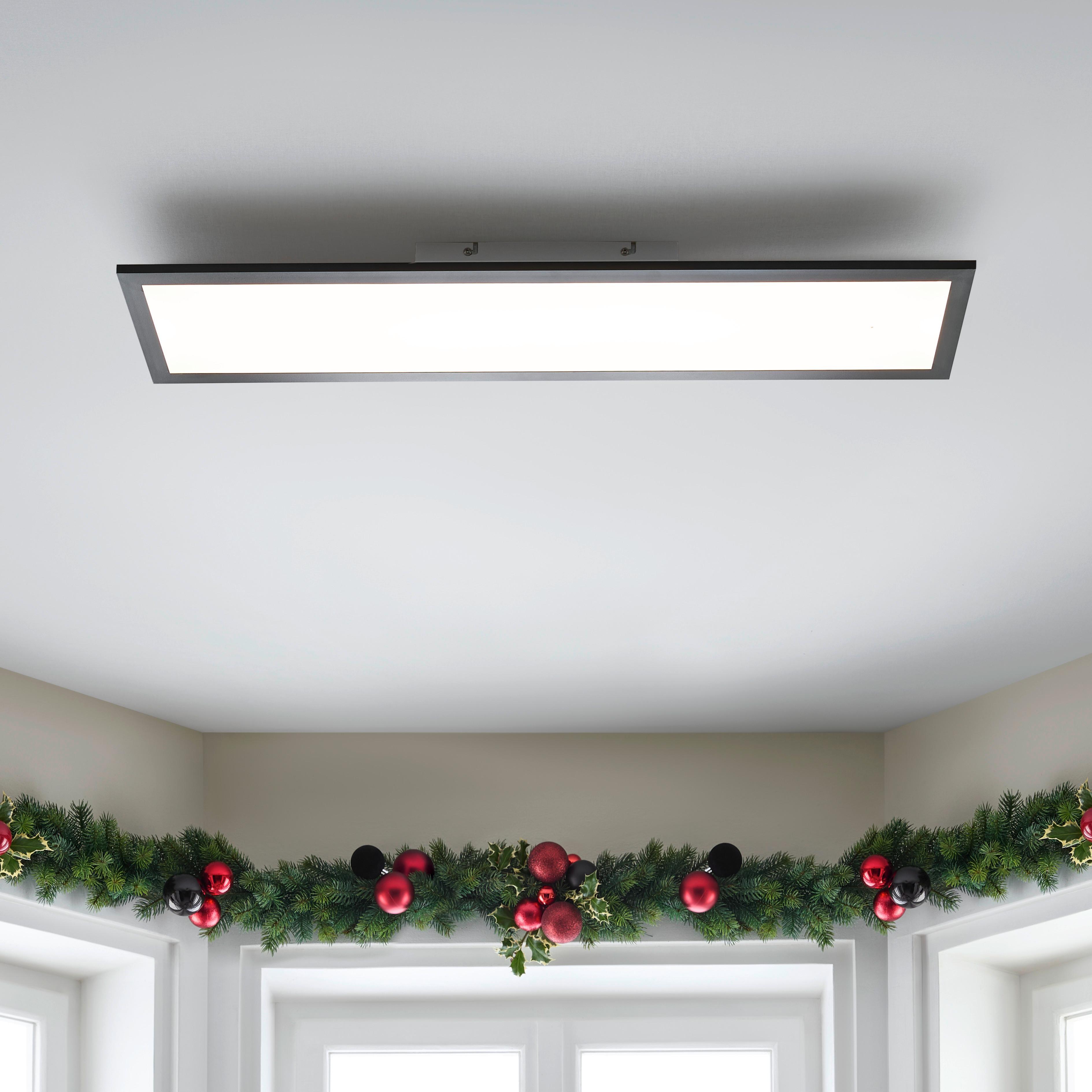 LED-TAKLAMPA JUO - vit/svart, Modern, metall/plast (80/20/6,5cm) - Mömax