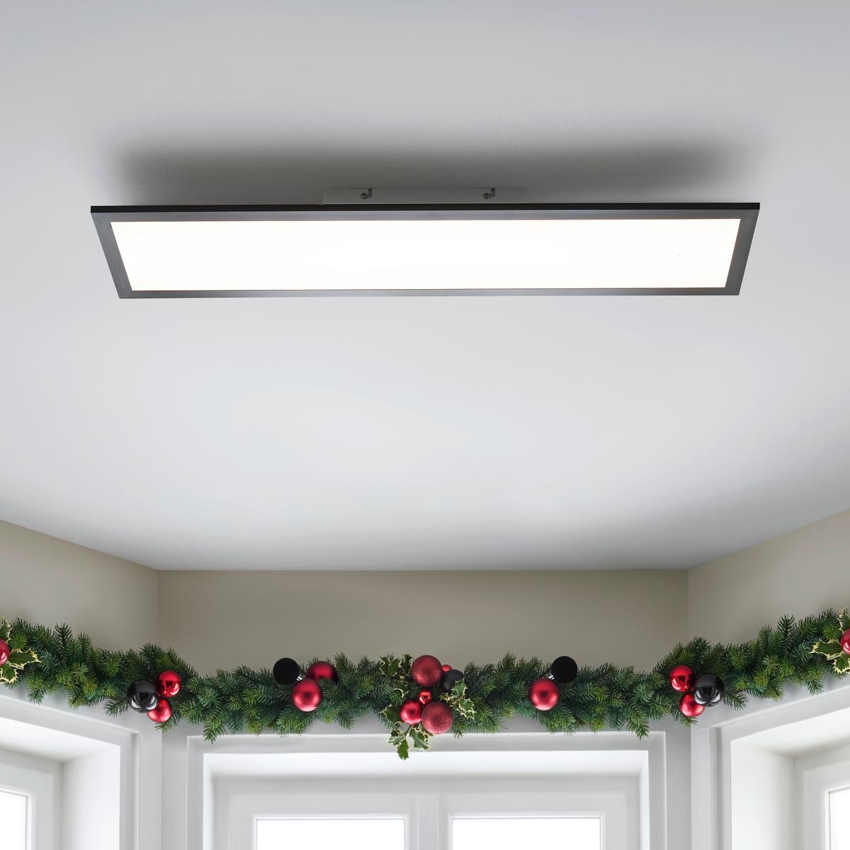 LED-Deckenleuchte Juo Schwarz/Weiß max. 18 Watt - Schwarz/Weiß, MODERN, Kunststoff/Metall (80/20/6,5cm) - Mömax