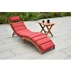 Gartenliege Ipanema Holz inkl. Auflage in Rot - Eukalyptusholzfarben/Beige, KONVENTIONELL, Holz/Textil - Gardenson