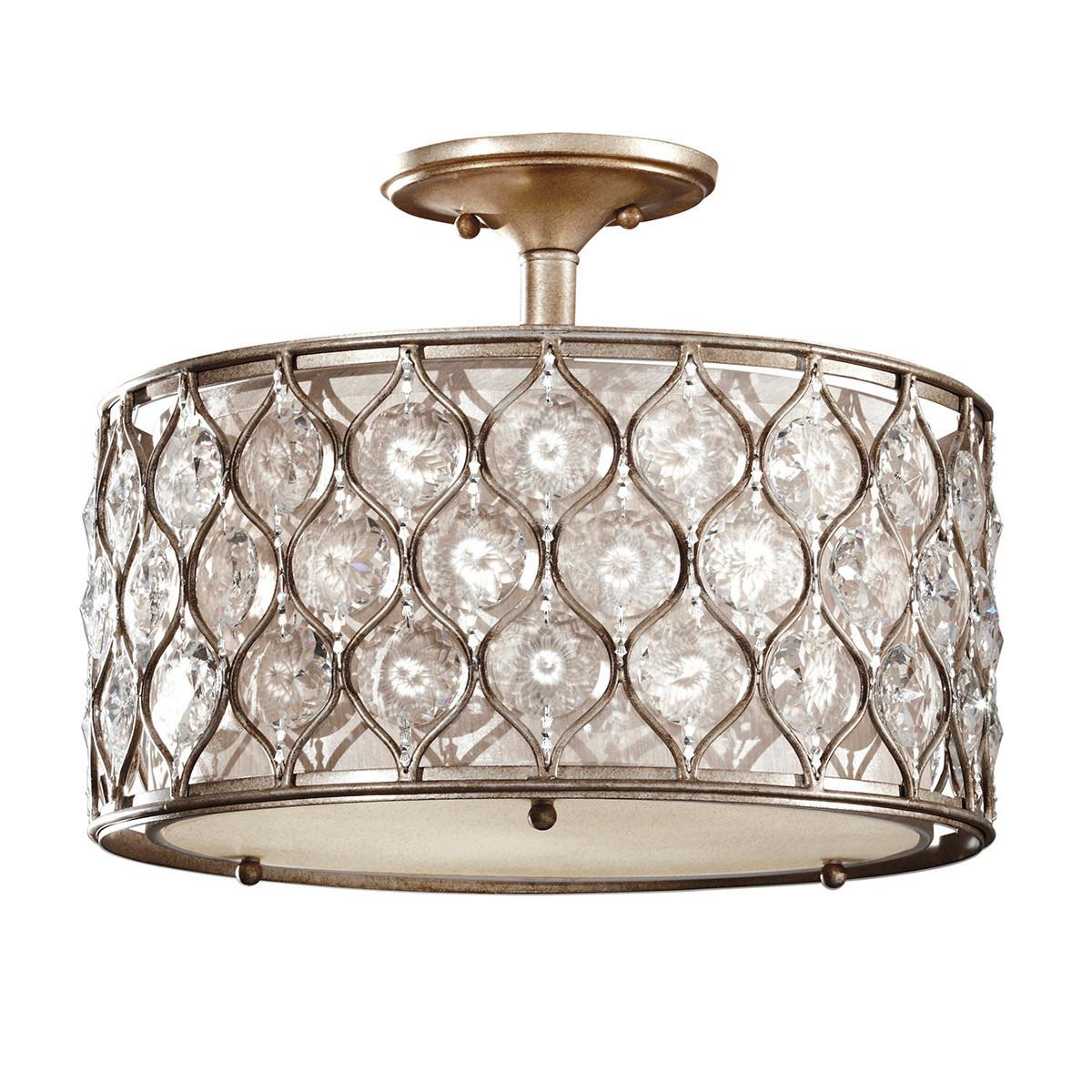 Stropna Svjetiljka  Lucia Fe-Lucia-Sf - srebrne boje, Konvencionalno, staklo/metal (40.6/31.8cm) - Elstead Lighting