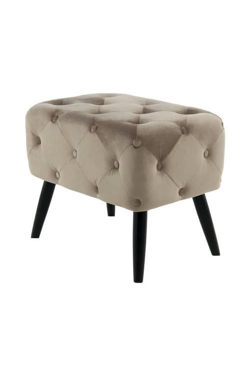 Hocker Piano ca. 40x48 cm Taupe Samt - Taupe/Schwarz, Basics, Holz/Holzwerkstoff (40/48/60cm) - Kayoom