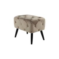 Hocker Piano ca. 40x48 cm Taupe Samt - Taupe/Schwarz, Basics, Holz/Holzwerkstoff (40/48/60cm) - Kayoom