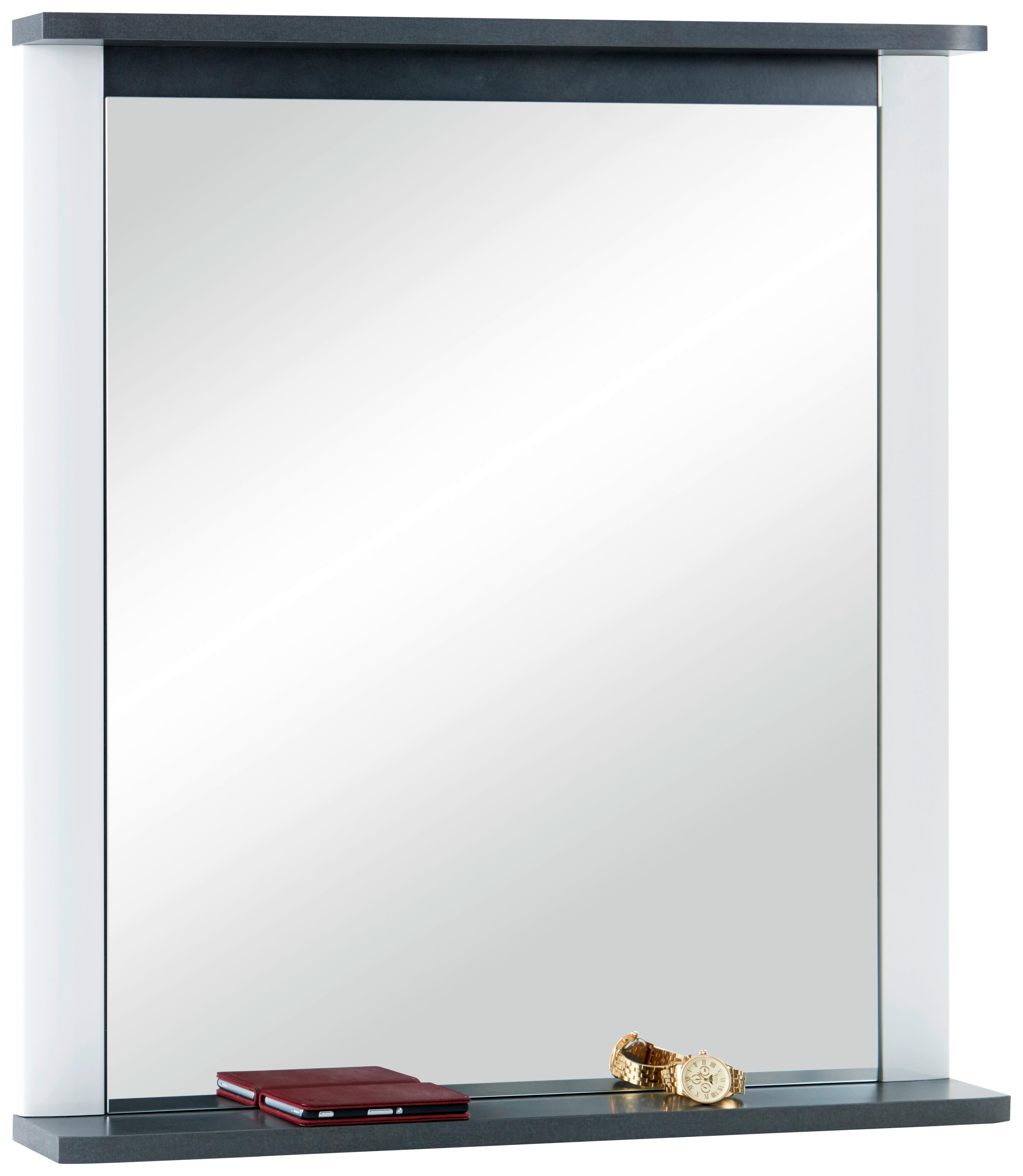 Ogledalo Alassio - bela, Moderno, leseni material (85/91/10cm) - Modern Living