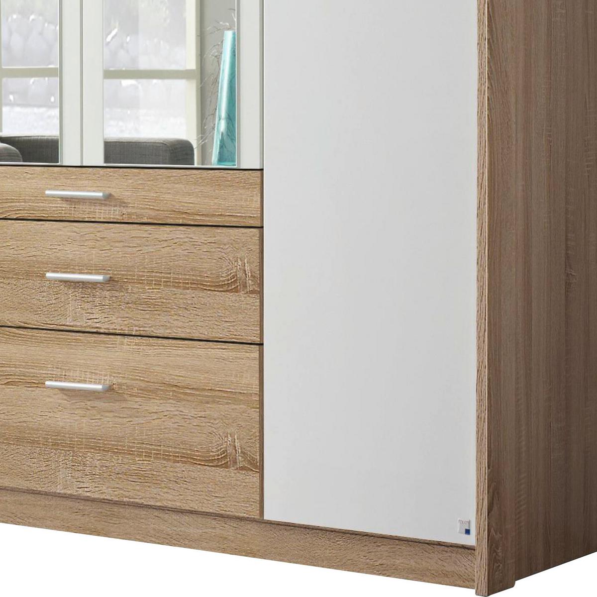 Ormar S Klasičnim Vratima Hildesheim - bijela/prozirno, Design, staklo/drvni materijal (185/231/56cm) - Modern Living