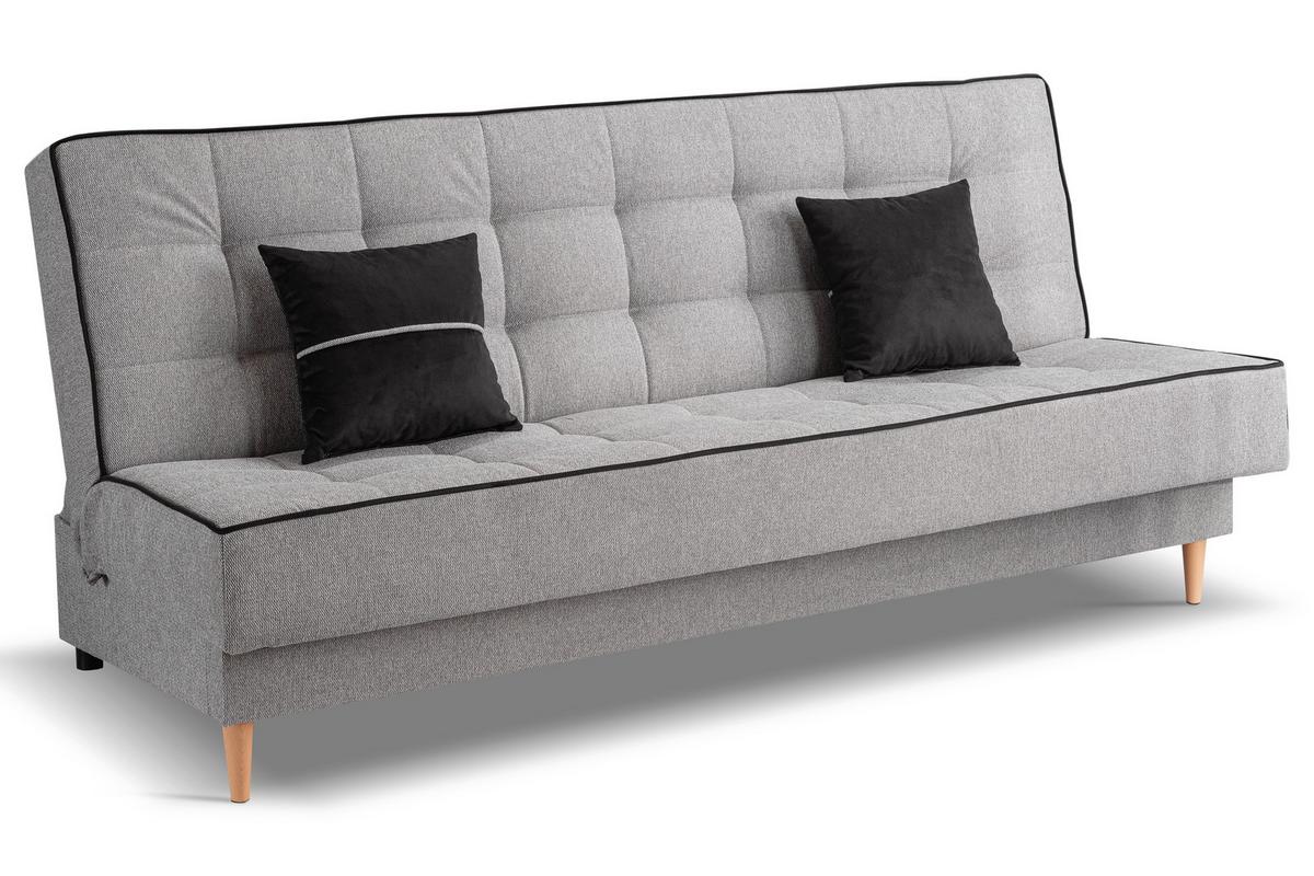 Schlafsofa Bono Hellgrau - Hellbraun/Hellgrau, Basics, Holz/Textil (199/91/91cm) - MID.YOU