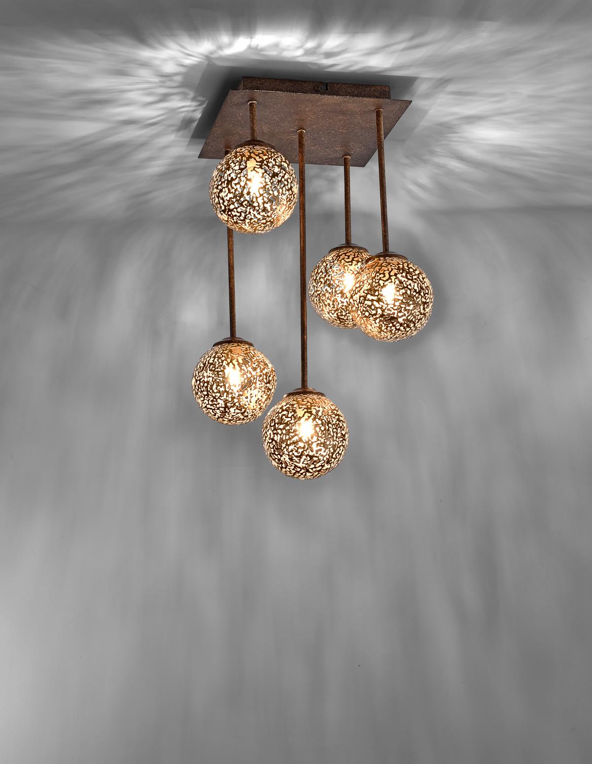 LAMPA SUFITOWA 6234-48 GRETA - kolor rdzawy, Lifestyle, metal (27/27/47cm) - Paul Neuhaus