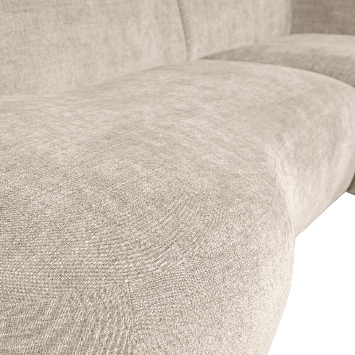 Ecksofa Polly Sandfarben - Sandfarben/Schwarz, Design, Kunststoff/Textil (275/150cm) - Livetastic
