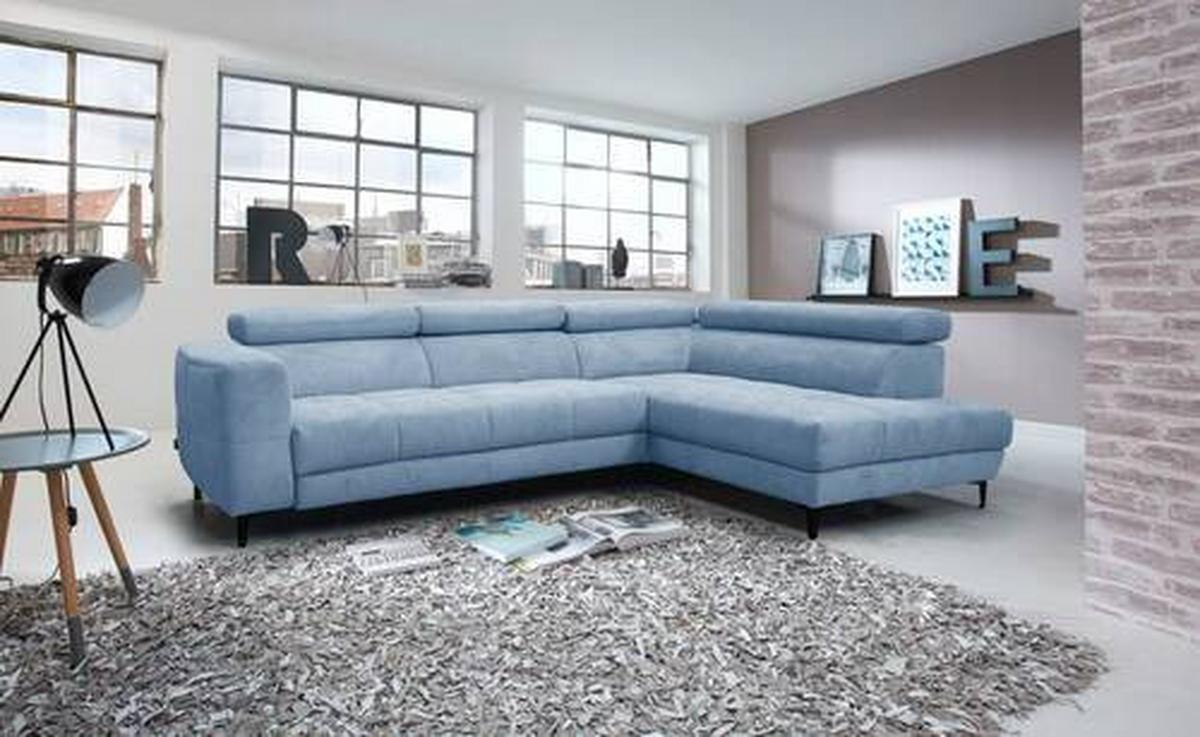 Kutna Garnitura Emma - plava/crna, Moderno, tekstil (301/47/210cm) - Modern Living