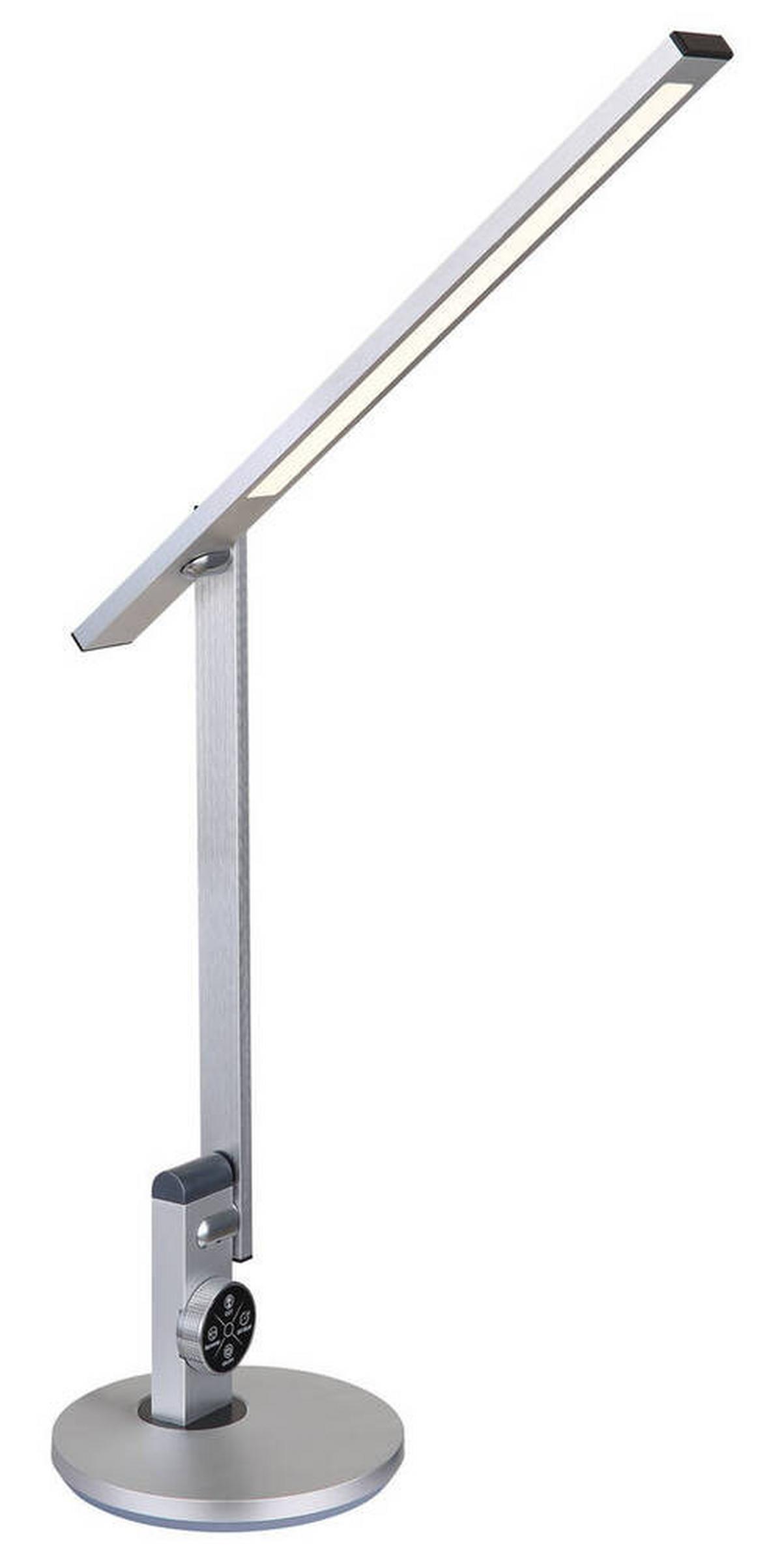 LED-Schreibtischleuchte Solana Opal/Silberfarben max. 12 Watt - Silberfarben/Opal, Design, Kunststoff/Metall (63,5/19/49,9cm) - Globo