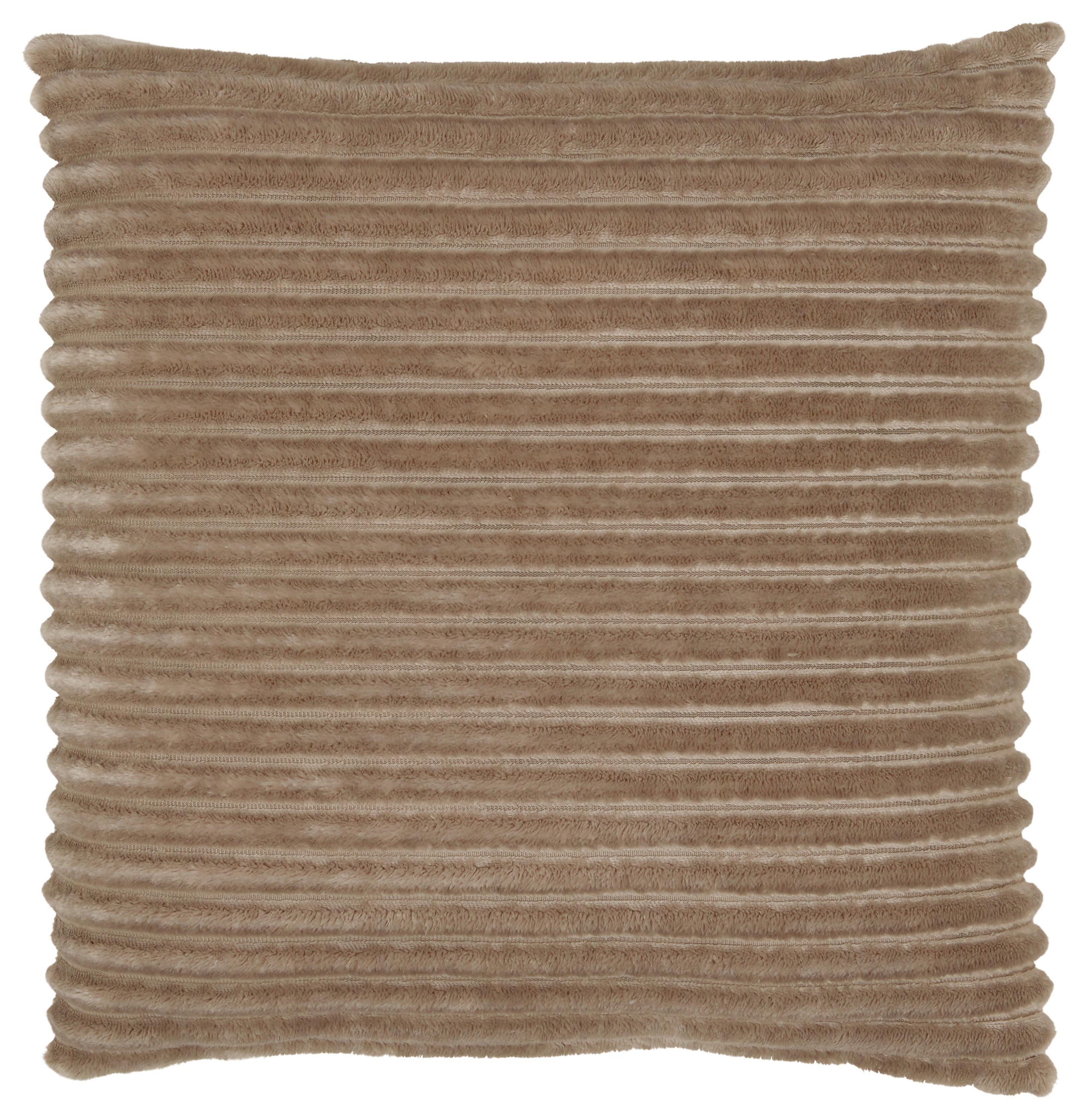 Zierkissen Cordi aus Flanell ca. 45x45cm - Beige, KONVENTIONELL, Textil (45/45cm) - Modern Living