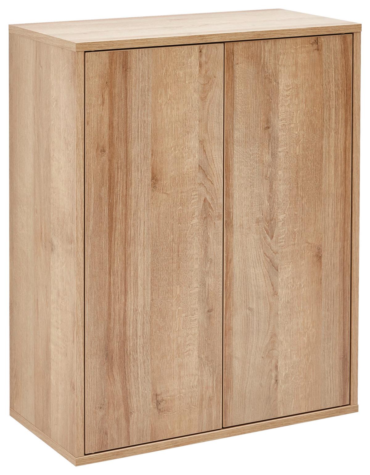 Midischrank "Finn" , eiche - Eichefarben, MODERN, Glas/Holzwerkstoff (60/75/30,5cm) - MID.YOU
