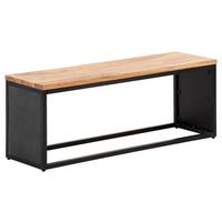Sitzbank ca.120x45x35cm Akazie Echtholz - Schwarz/Akaziefarben, LIFESTYLE, Holz/Holzwerkstoff (120/45/35cm) - MID.YOU