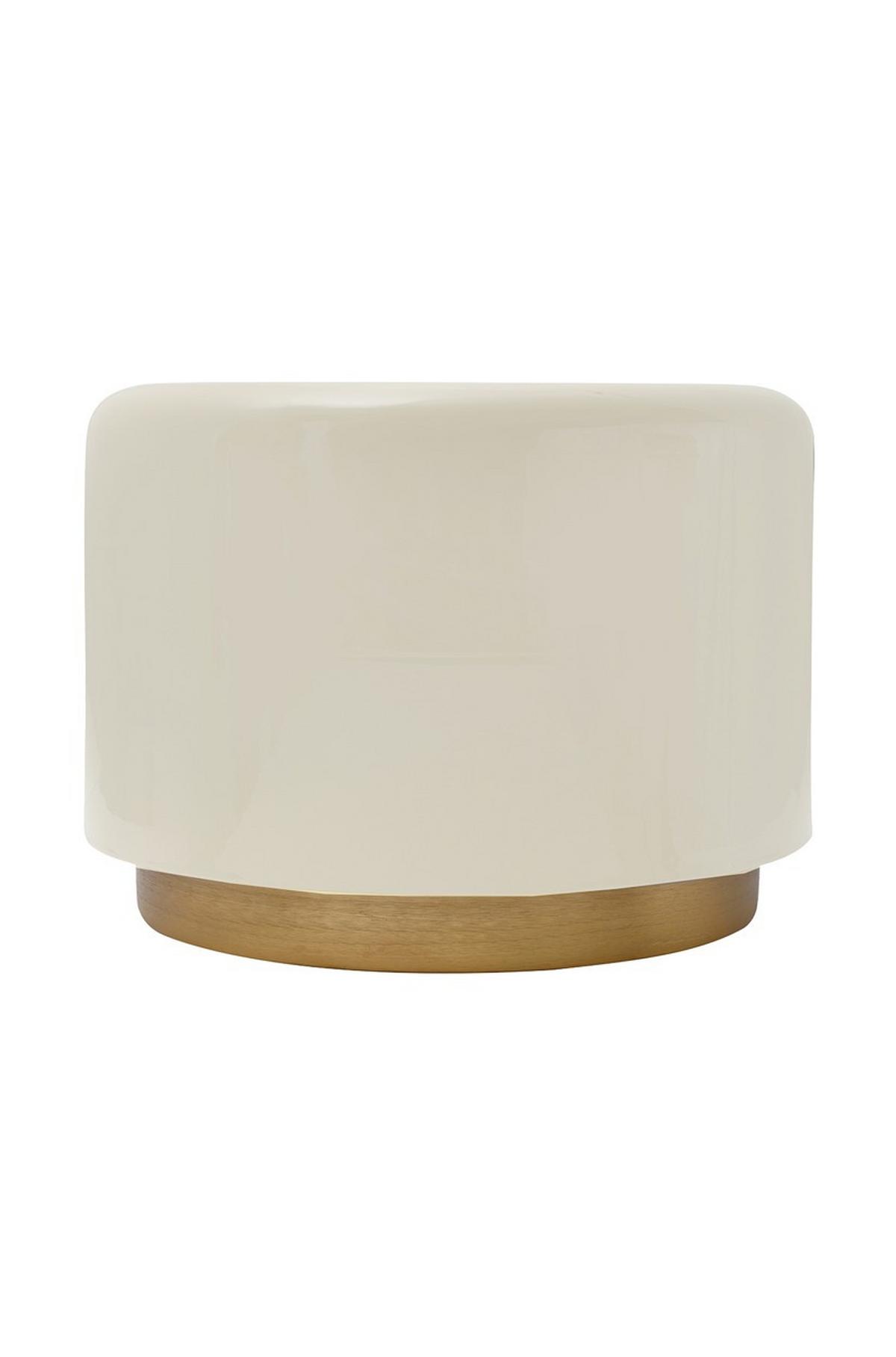 BEISTELLTISCH ART DECO 250 ELFENBEIN - Beige/Goldfarben, Design, Metall (51,5/43/51,5cm) - Kayoom