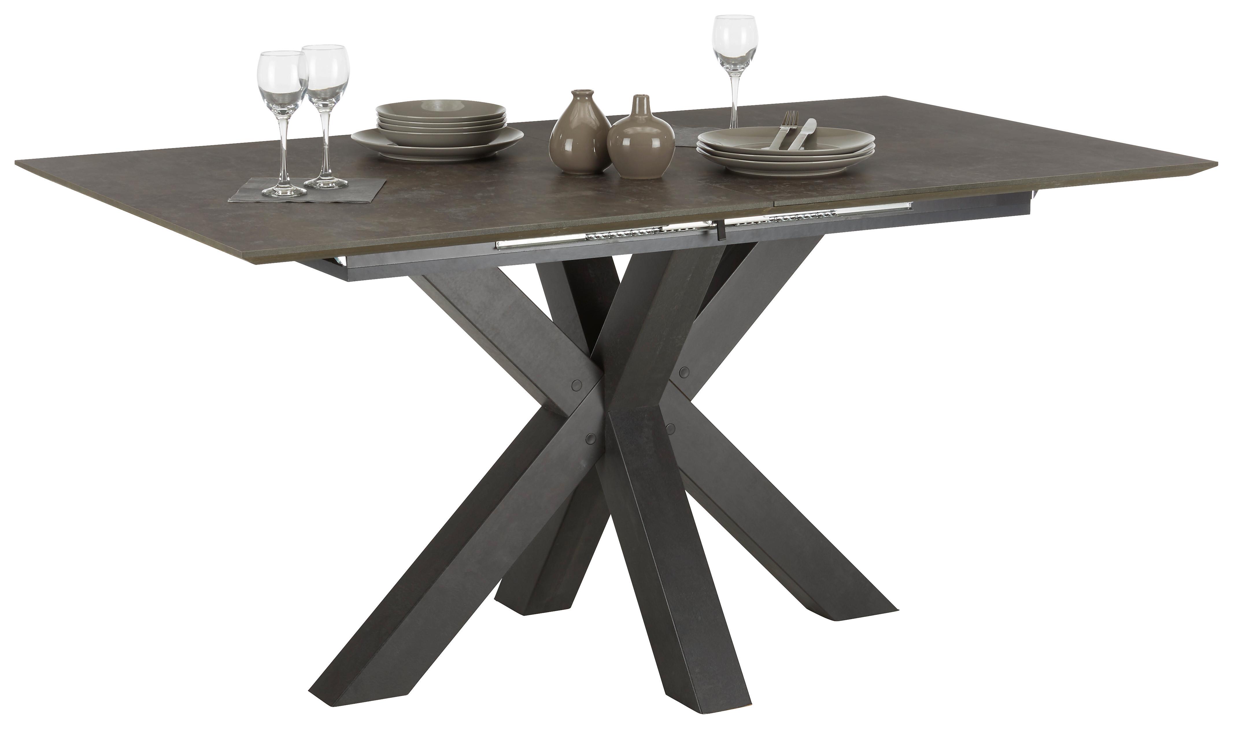 Ausziehtisch Luzern Dinner in Schwarz ca. 210x75x90cm - Graphitfarben, MODERN, Holzwerkstoff (160-210/75/90cm) - Mömax