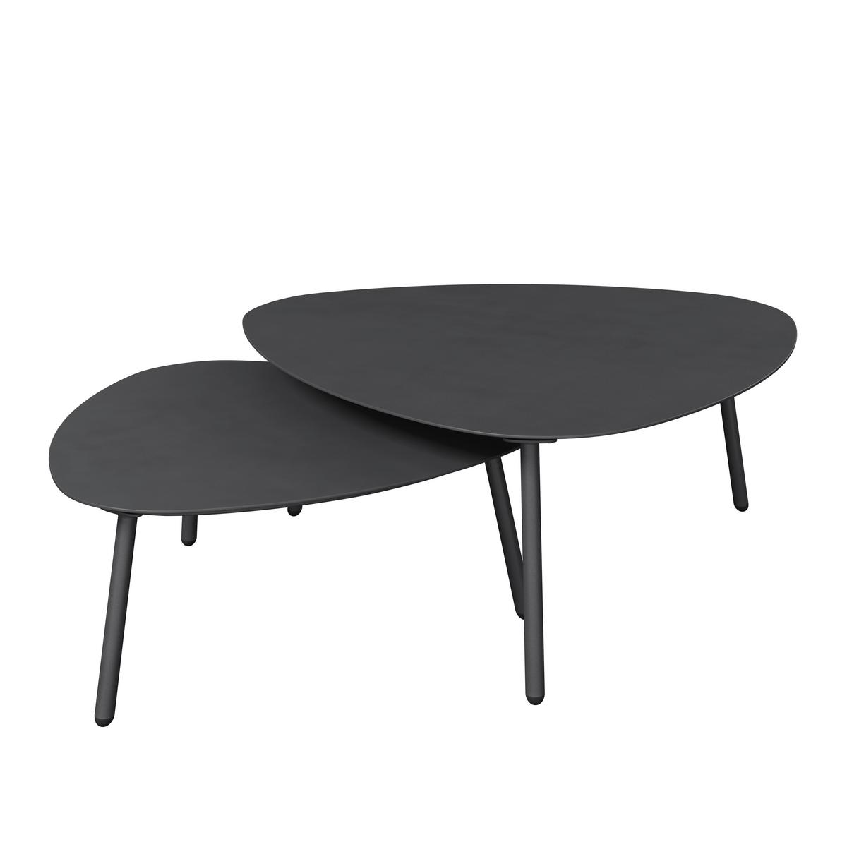 Beistelltischset Leonie Anthrazit, 2-teilig - Anthrazit, Basics, Metall (90/91/35cm) - Mömax