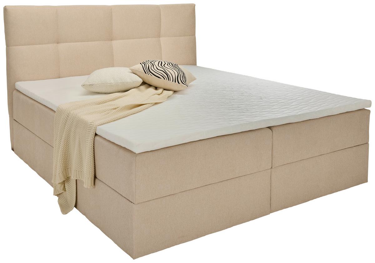 ŁÓŻKO SKRZYNIOWE ELLA - kremowy, Konventionell, tkanina (140/200cm) - Boxxx