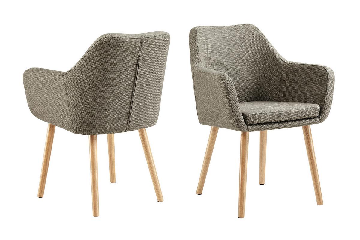 Naslanjač Holz, Rjava - naravne barve/rjava, Moderno, tekstil/les (62/84/60cm) - Livetastic