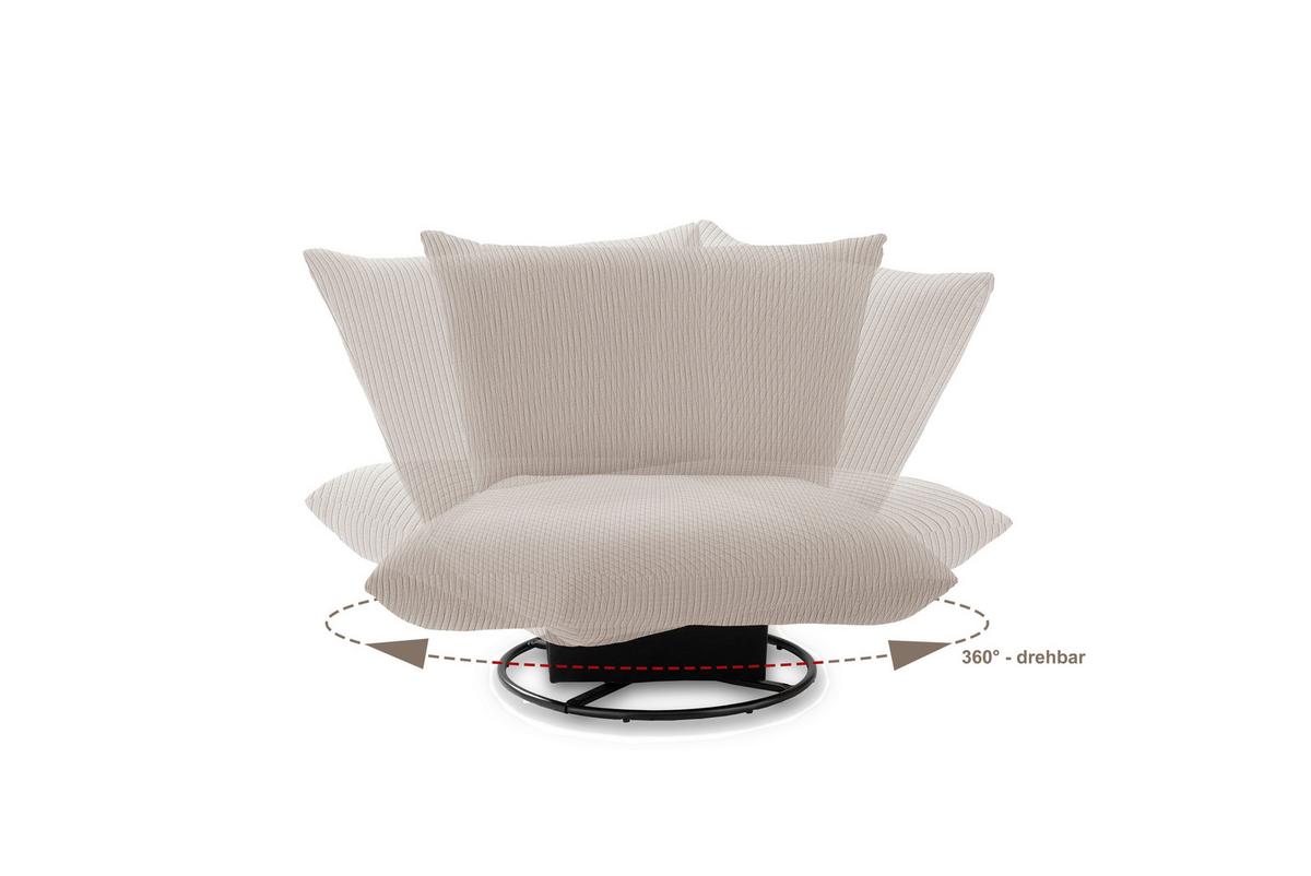Relaxsessel Cremona Beige - Beige/Schwarz, Design, Textil/Metall (100/78/96cm) - Livetastic