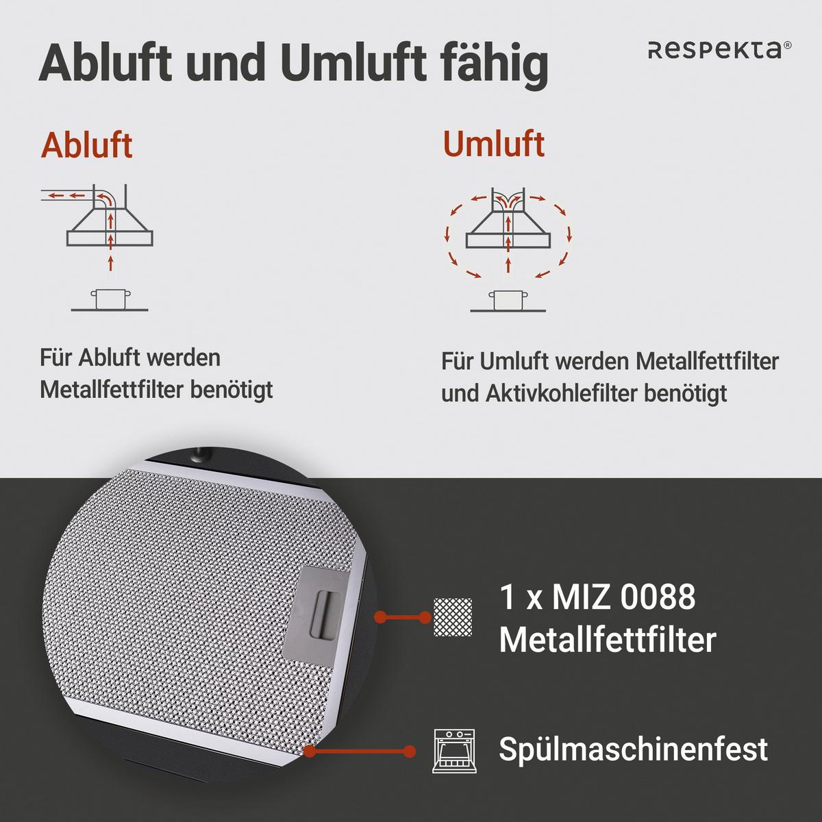 Dunstabzugshaube Hera Metall/ Glas Schwarz mit LED B: 60 cm - Schwarz, Trend, Glas/Metall (59,5/74,2-109,2/38,5cm) - Respekta
