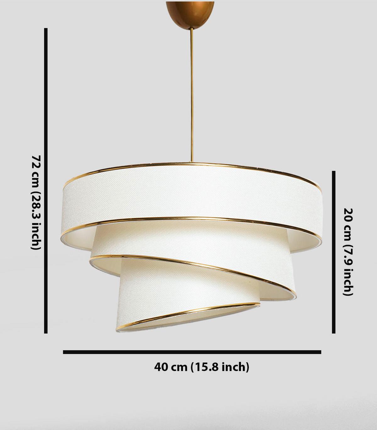 LAMPA WISZĄCA COUPER - biały/kolor złoty, Konventionell, tworzywo sztuczne/metal (40/72cm)