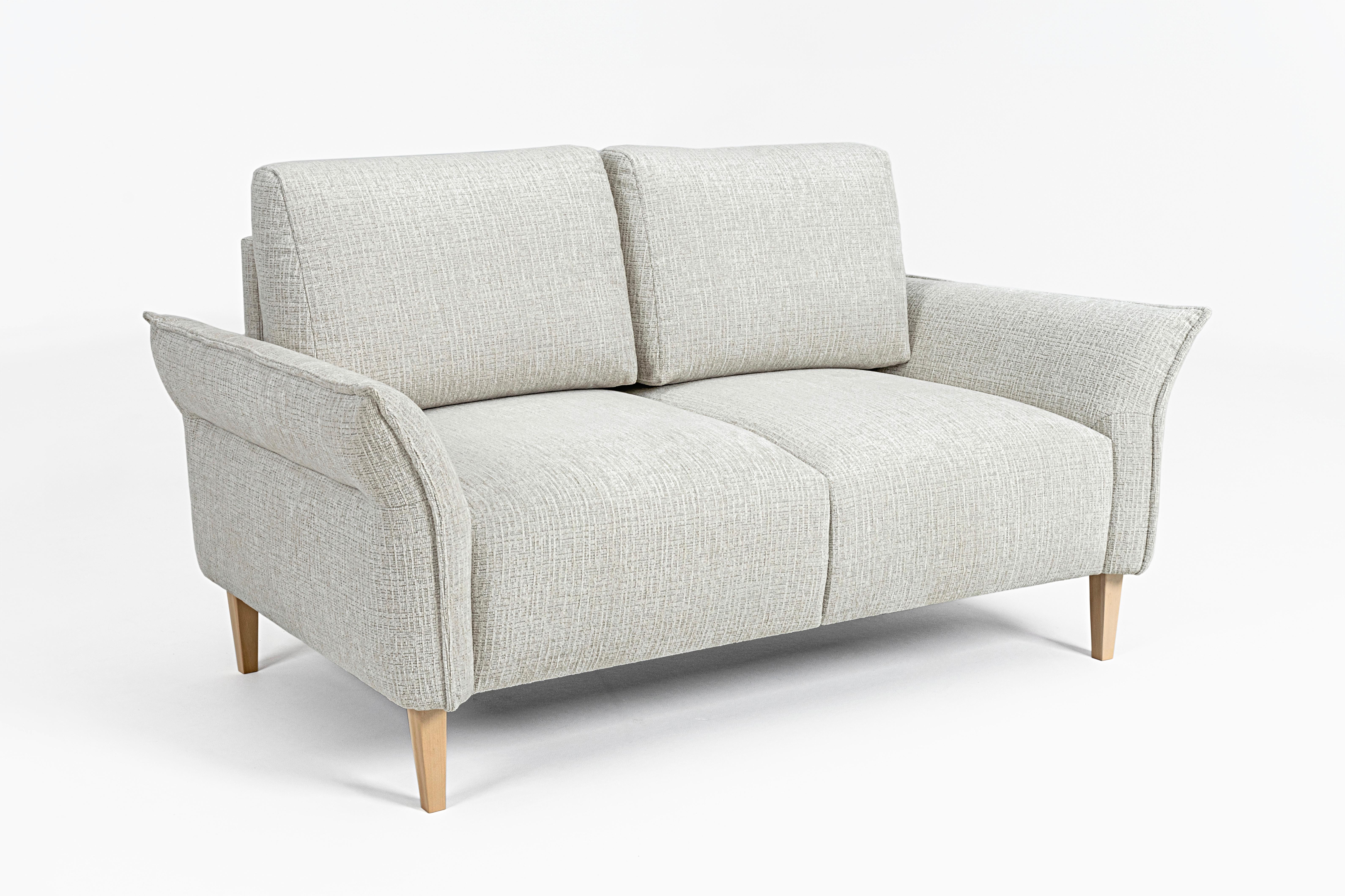 Dvosed Custom - boja hrasta/krem, Moderno, tekstil/drvo (150/85/92cm) - Mömax