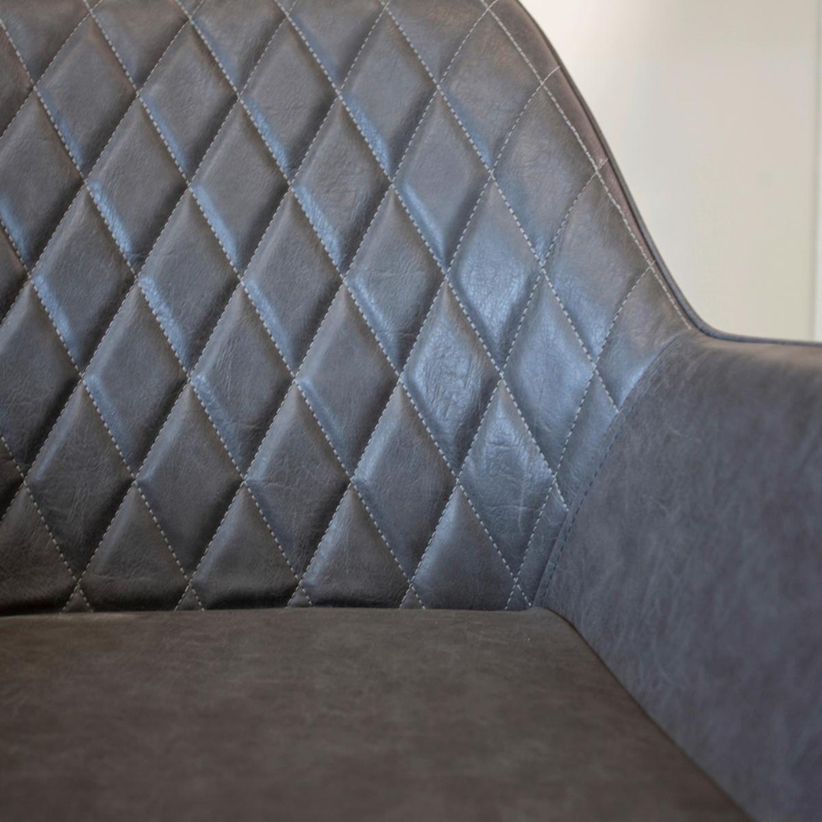 STUHL-SET COSE - Anthrazit/Schwarz, KONVENTIONELL, Textil/Metall (62/83/60cm) - MID.YOU