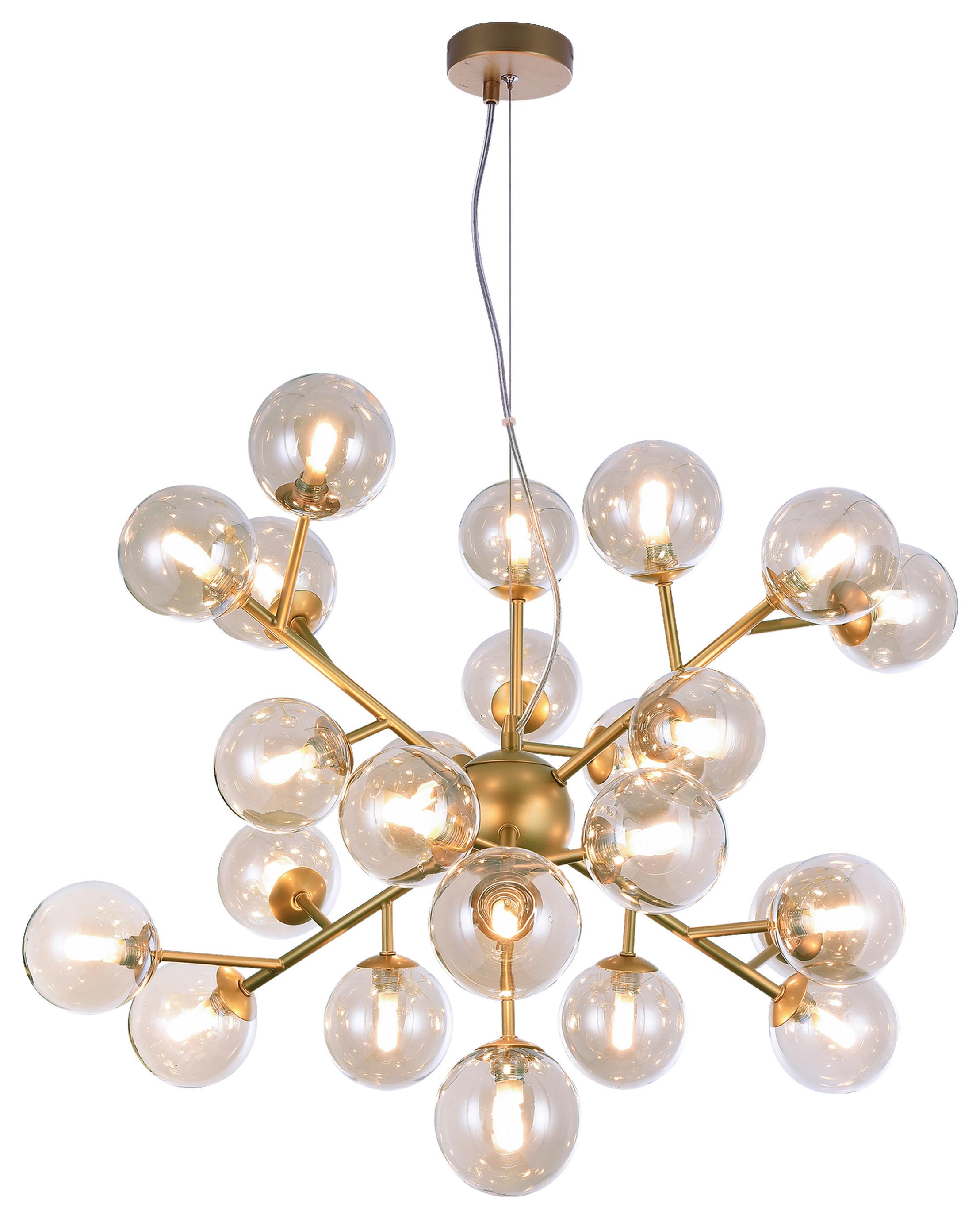 PENDELLEUCHTE DALLAS - Goldfarben, Trend, Glas/Metall (65/40/65cm) - MAYTONI
