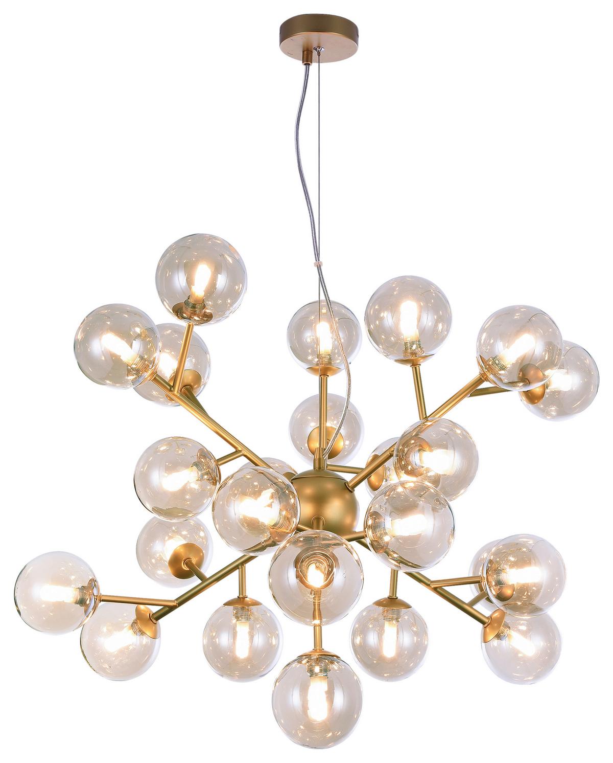 PENDELLEUCHTE DALLAS - Goldfarben, Trend, Glas/Metall (65/40/65cm) - MAYTONI