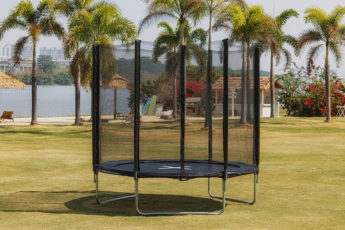 Trampolin Jump Schwarz Ø ca. 250cm - Schwarz, KONVENTIONELL, Kunststoff/Textil (250/239cm) - Mömax