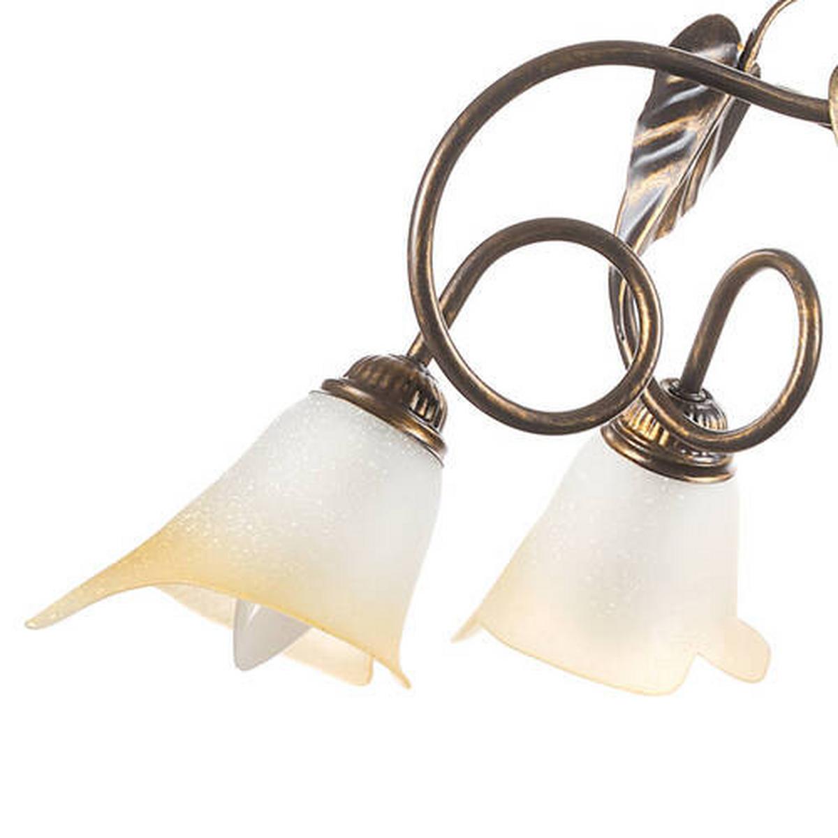 Kronleuchter Miranda Bronze/Olivgün max. 6 Watt - Bronzefarben/Olivgrün, Natur, Glas/Metall (90/130cm)