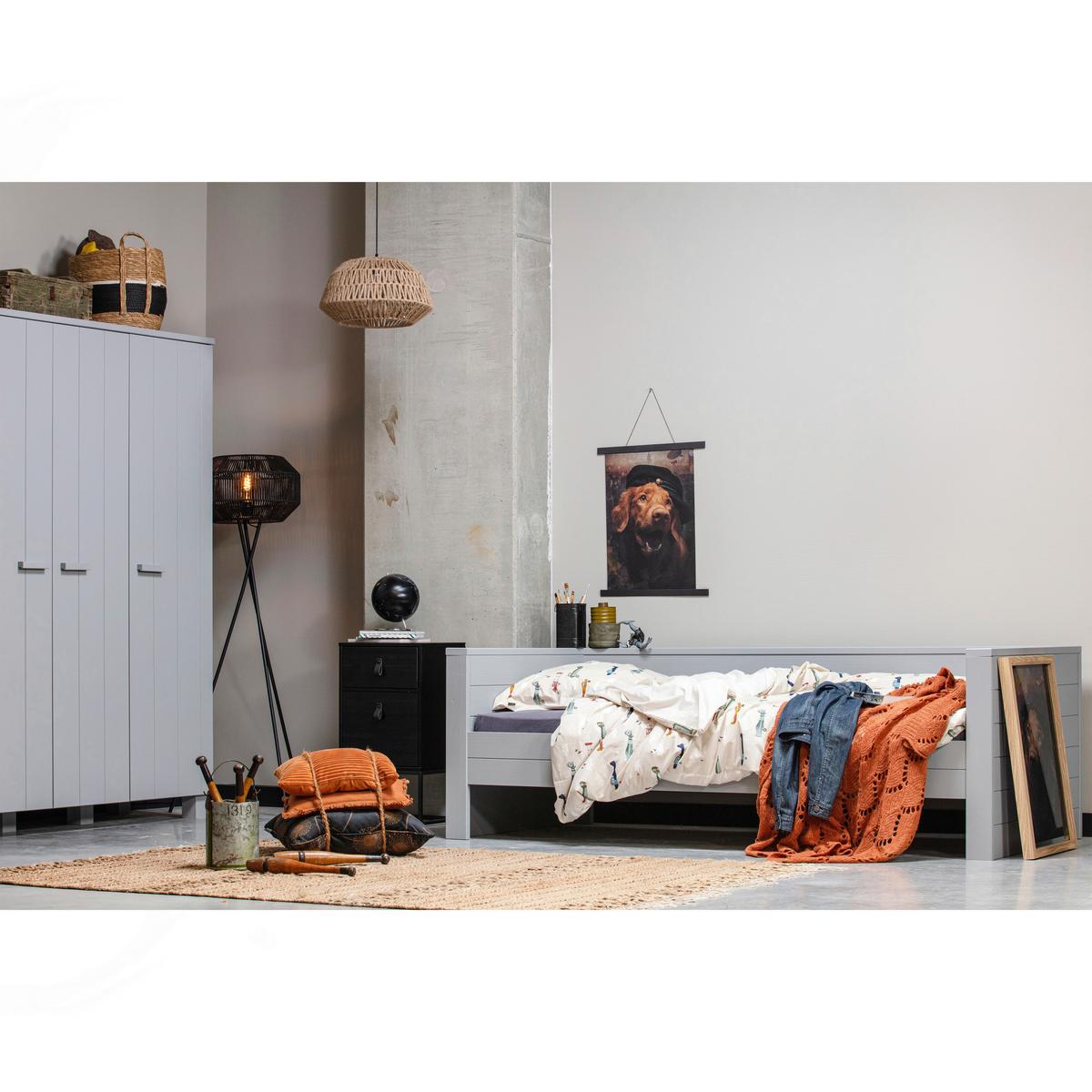 Garderobenschrank Dennis Grau - Grau, Design, Holz/Holzwerkstoff (158/202/55cm) - Livetastic