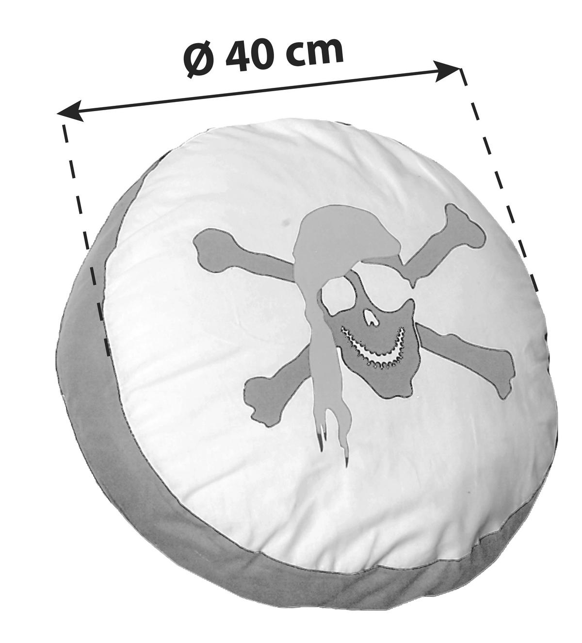 Okrasna Blazina Pirat, Črna, Bela - črna/bela, Konvencionalno, tekstil (40/40cm) - MID.YOU