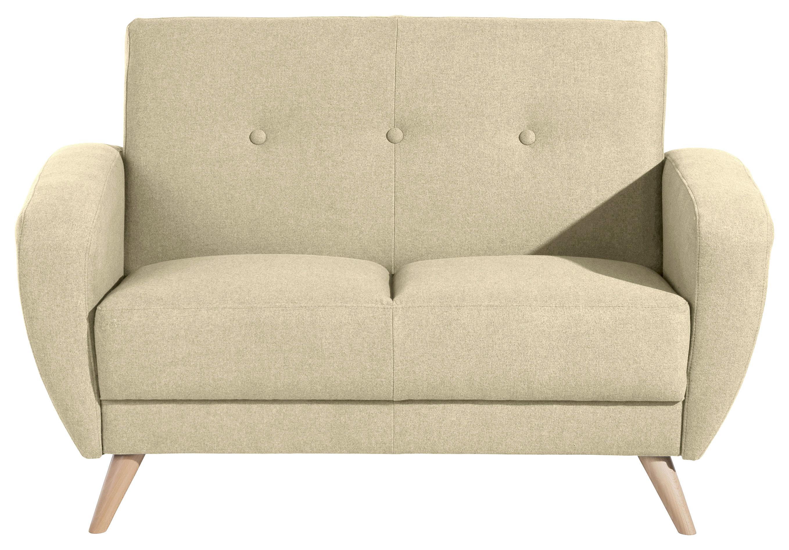 2-SITZER-SOFA JERRY - Beige/Naturfarben, Design, Holz/Textil (136/85/82cm) - Max Winzer