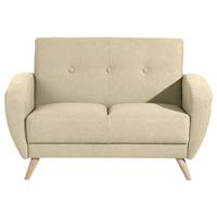 2-SITZER-SOFA JERRY - Beige/Naturfarben, Design, Holz/Textil (136/85/82cm) - Max Winzer