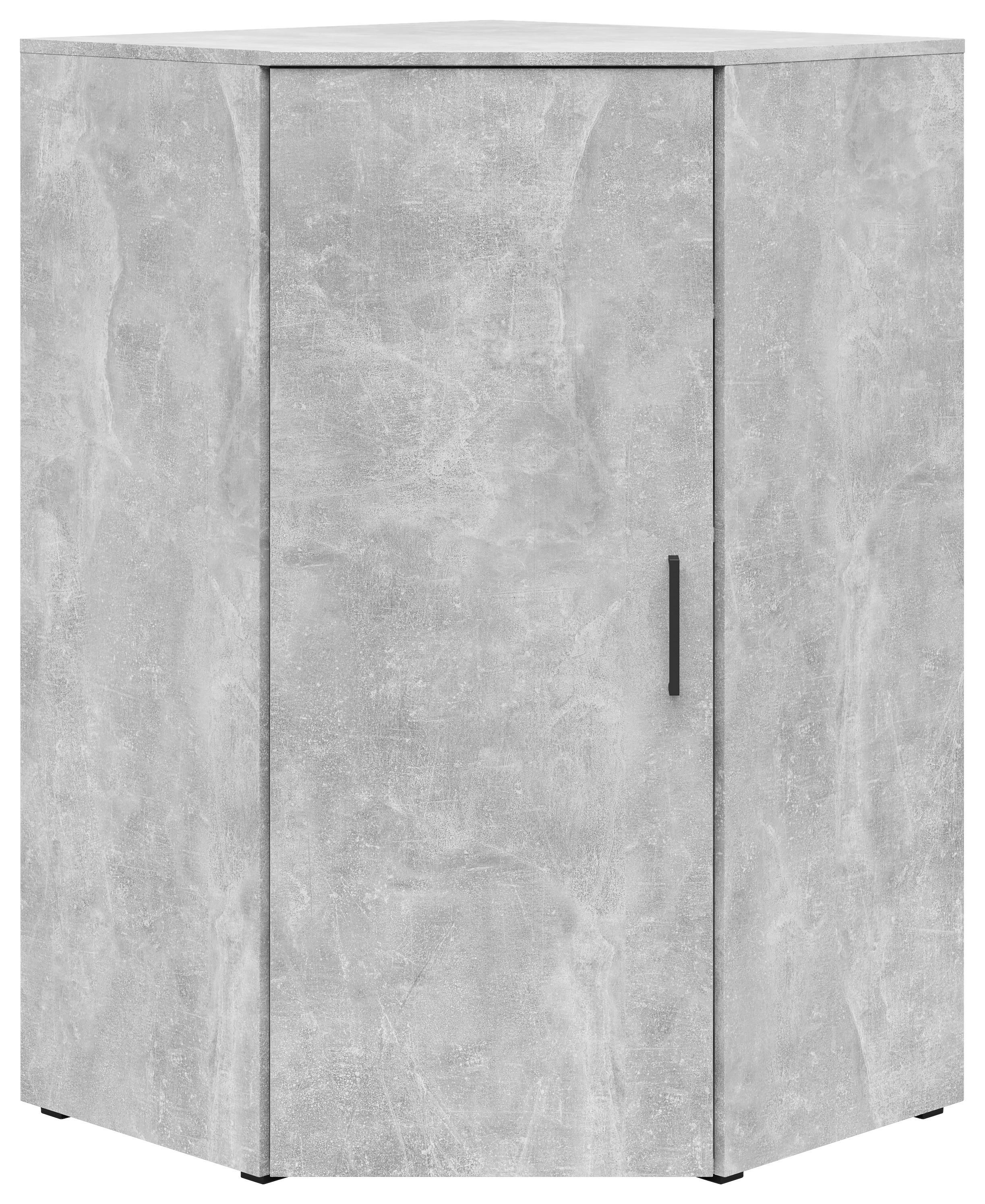 Eckkommode Multistauraum Betonoptik - Schwarz/Grau, MODERN, Holzwerkstoff/Kunststoff (71,5/115/71,5cm) - Mömax
