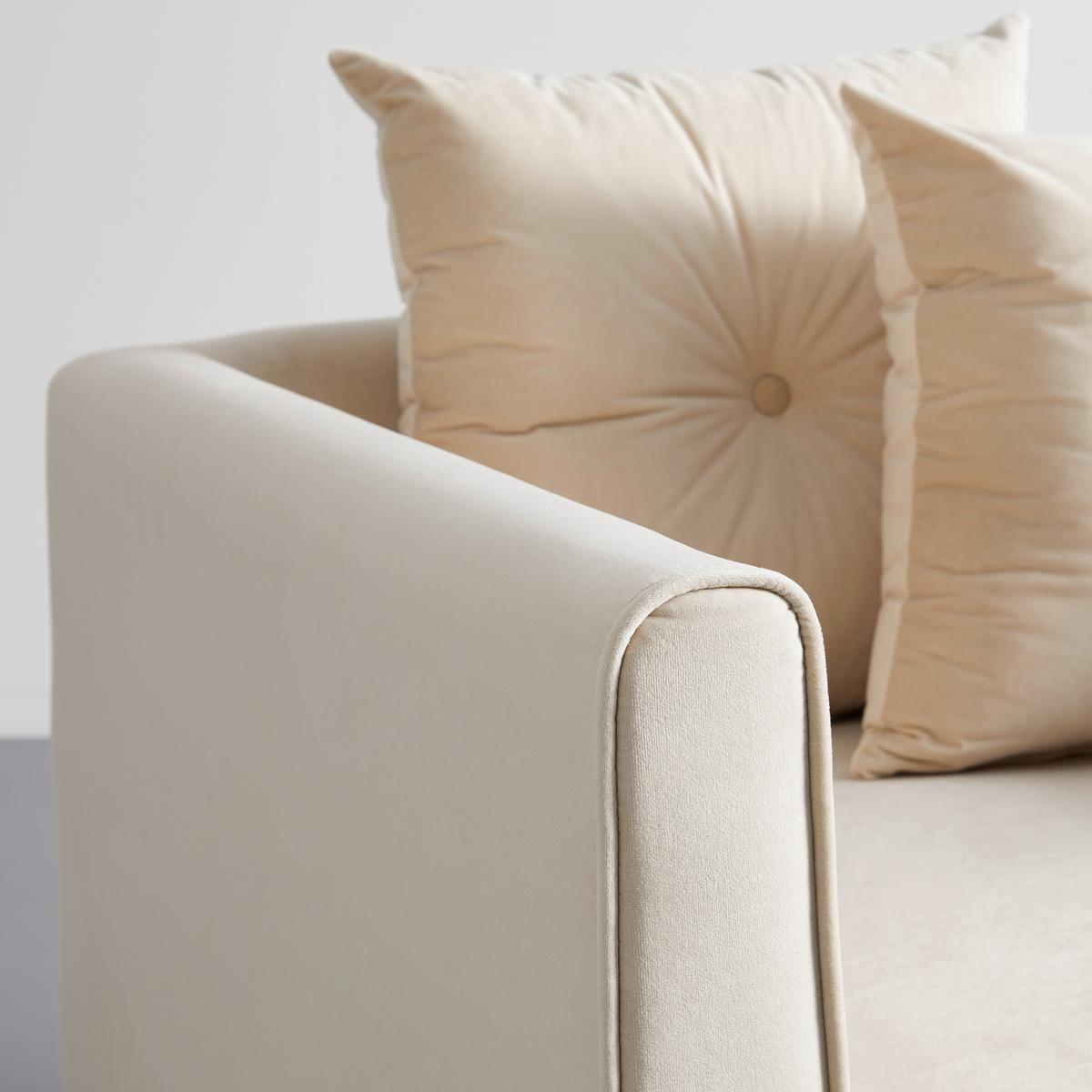 Relaxsessel Luis Beige Samt - Beige/Roségold, MODERN, Holz/Textil (90/87/87cm) - Bessagi Home
