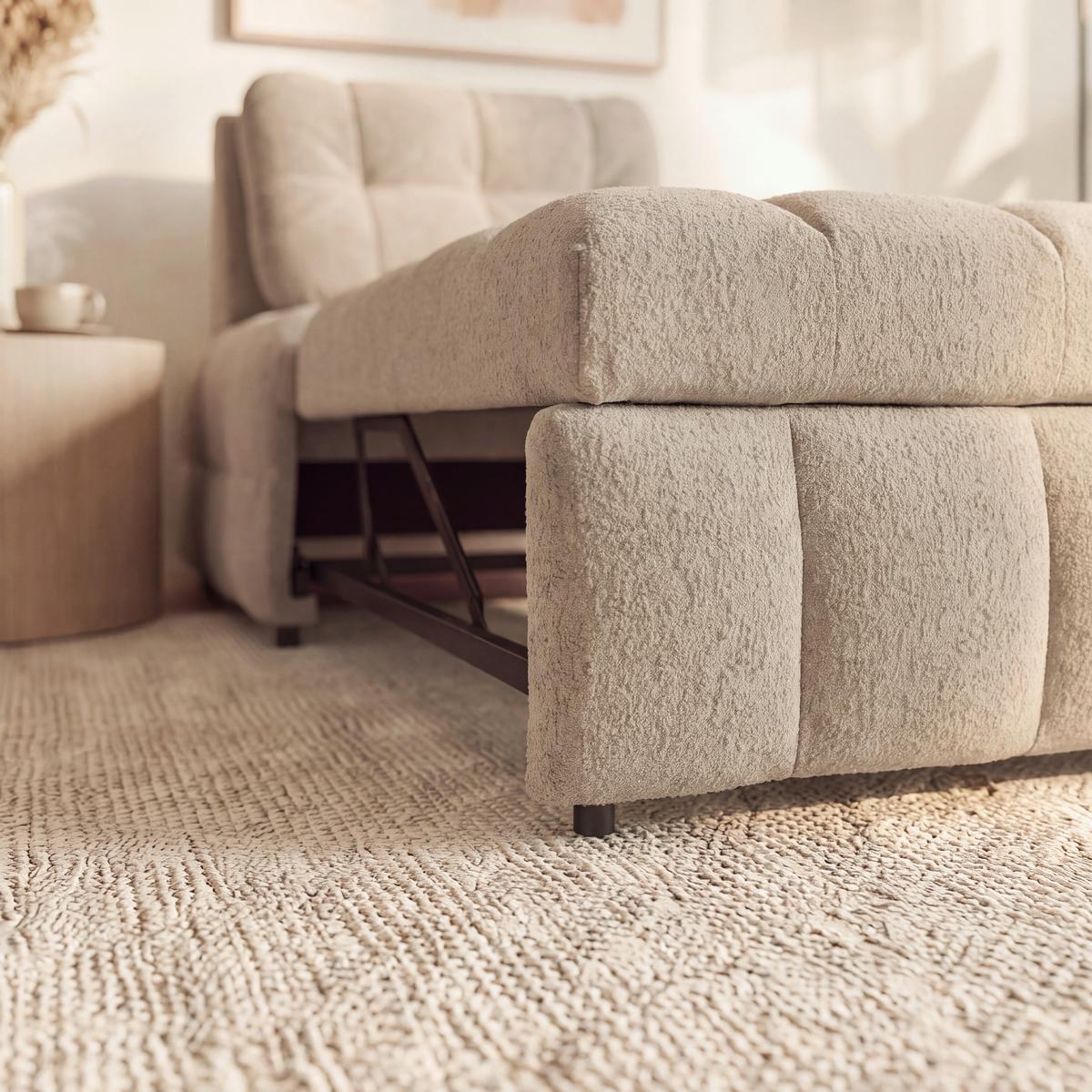Schlafsessel Liara Webstoff Beige - Beige/Schwarz, MODERN, Holz/Textil (88/87/110cm) - Bessagi Home