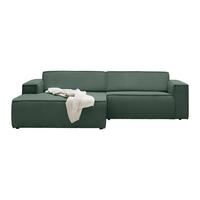 Wohnlandschaft Loft in Dunkelgrün - Dunkelgrün/Schwarz, MODERN, Kunststoff/Textil (172/75/265cm) - Based