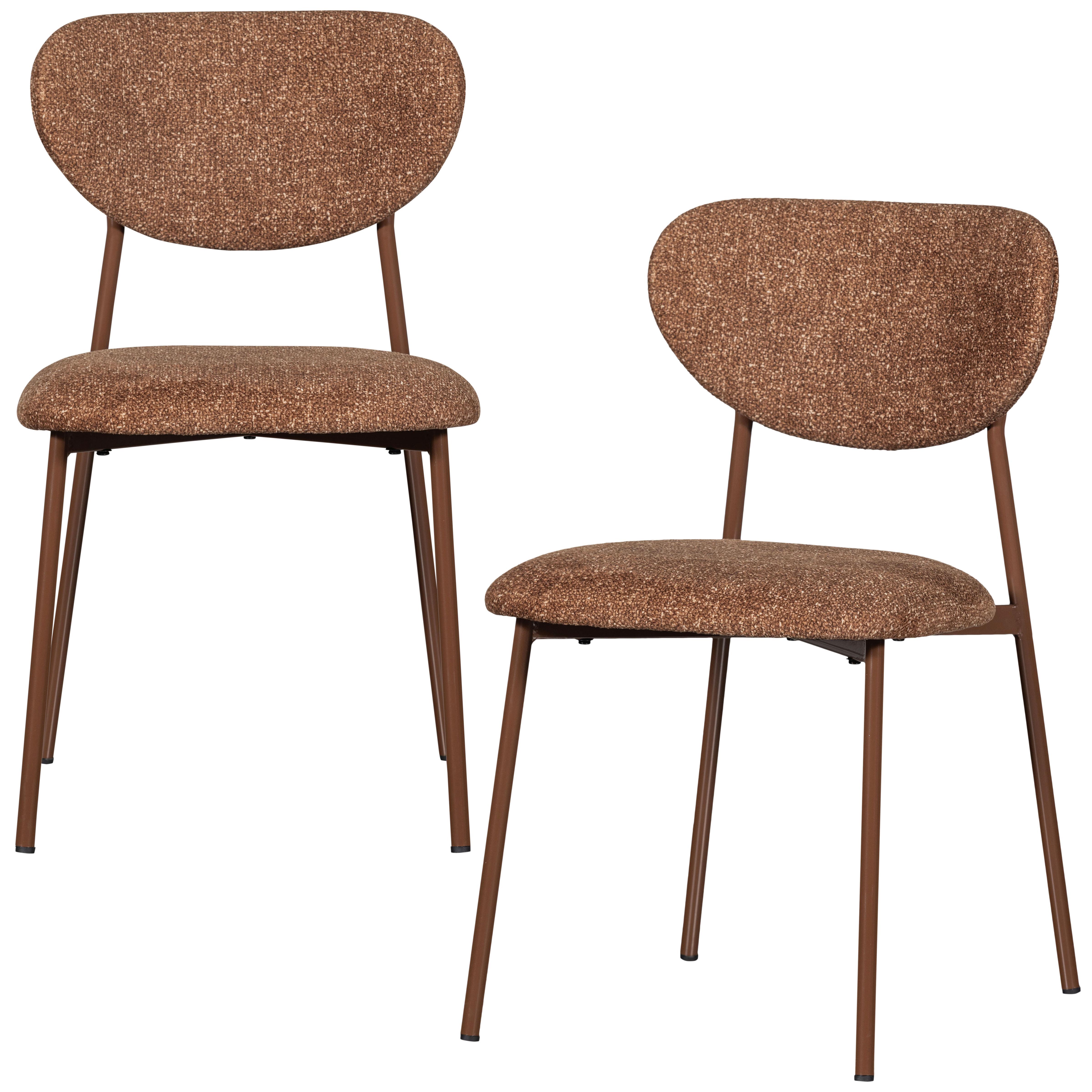 Stuhl-Set Valor Braun B: 46cm - Braun, MODERN, Textil/Metall (46/77/56cm) - Livetastic