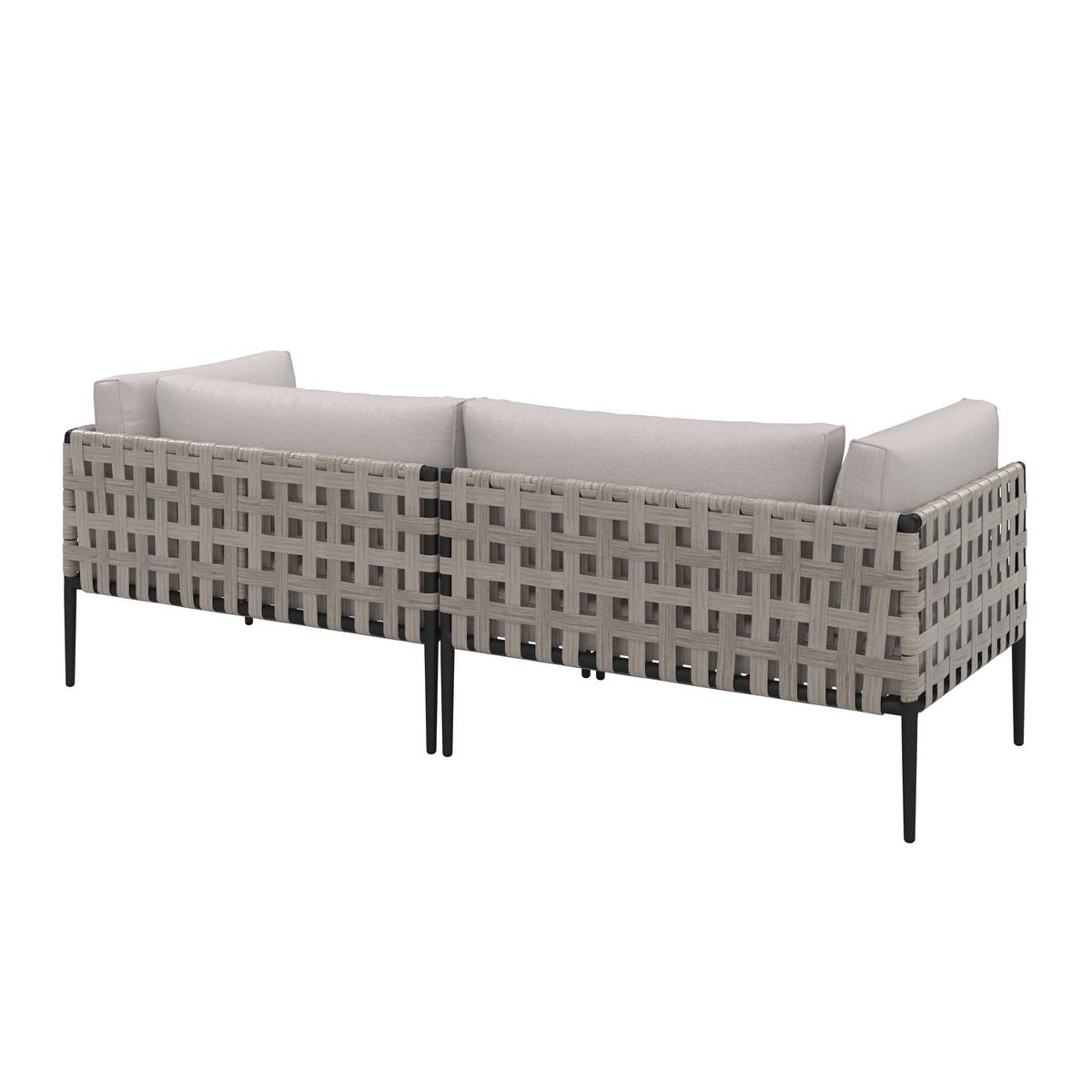 KOMPLET MEBLI TARASOWYCH ENJA - jasnoszary/czarny, Modern, tworzywo sztuczne/metal (104/60/70cm) - Bessagi Garden