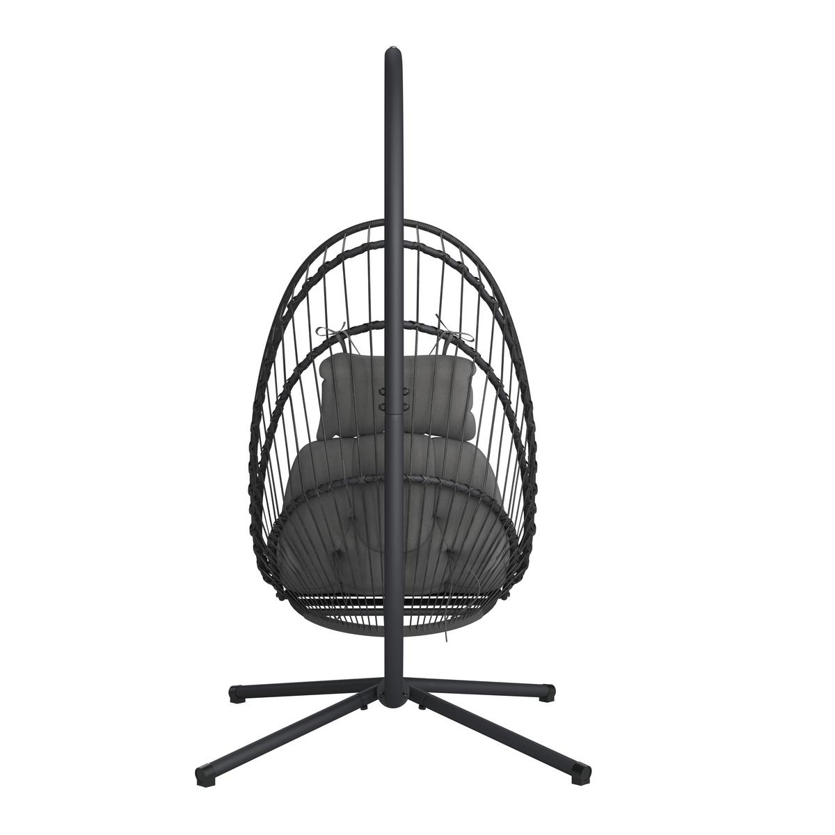 FOTEL WISZĄCY MILANO - szary, Modern, metal/tkanina (126/195/104cm) - Ambia Garden