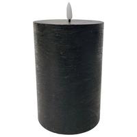 Lumânare cu LED Fendy - negru, plastic/materiale naturale (10/15cm) - Premium Living