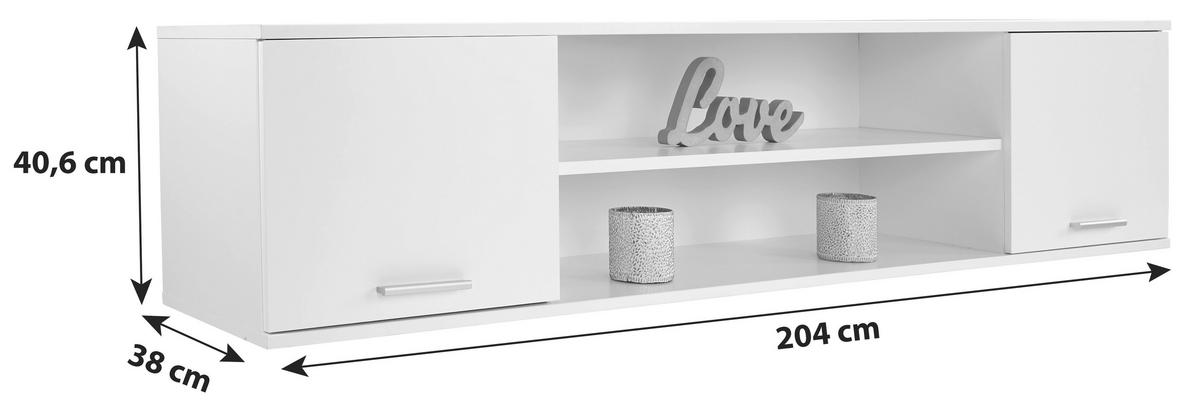 Corp suspendat STAR - alb/gri închis, Konventionell, material pe bază de lemn (204/40,6/38cm)