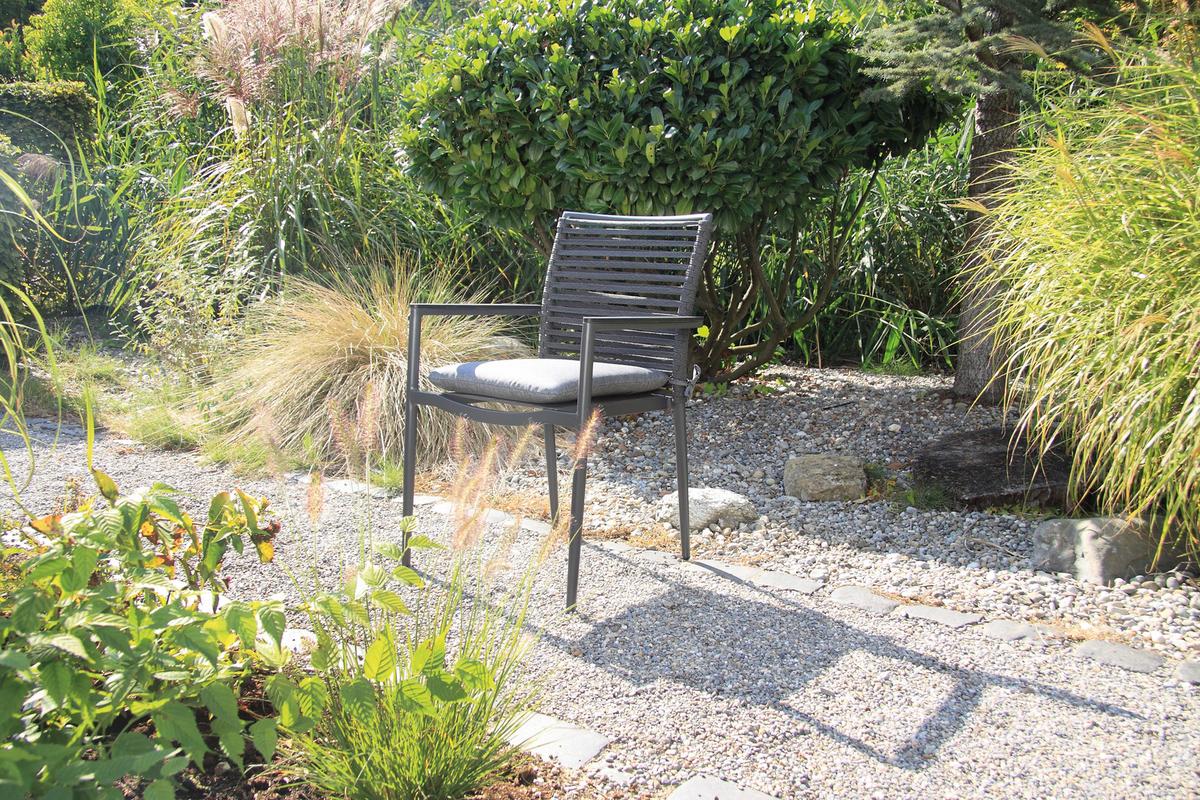 Vrtni Stol New Jersey, 6-Delni Set, Antracit - temno siva/antracit, Basics, kovina/umetna masa (61/57/86cm) - Acamp