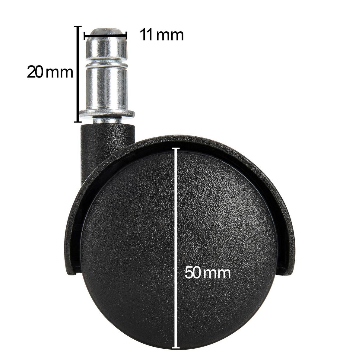 Kolesce Za Vrtljivi Stol Spm1.911 - črna, Basics, umetna masa (5cm) - MID.YOU