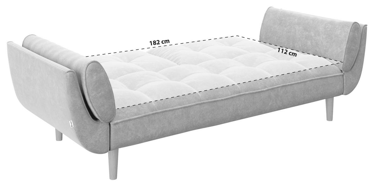 PLAYBOY 2-Sitzer-Sofa Scarlett Anthrazit Samt m. Schlaffunkt. - Anthrazit, KONVENTIONELL, Holz/Textil (215/81,5/84,5cm) - Playboy
