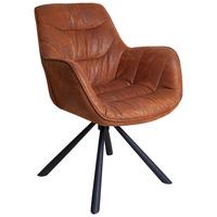 KRZESŁO Z PODŁOKIETNIKAMI HEIKO    -HOM IN- - czarny/brązowy, Design, metal/tkanina (62/83,5/63cm) - Hom`in