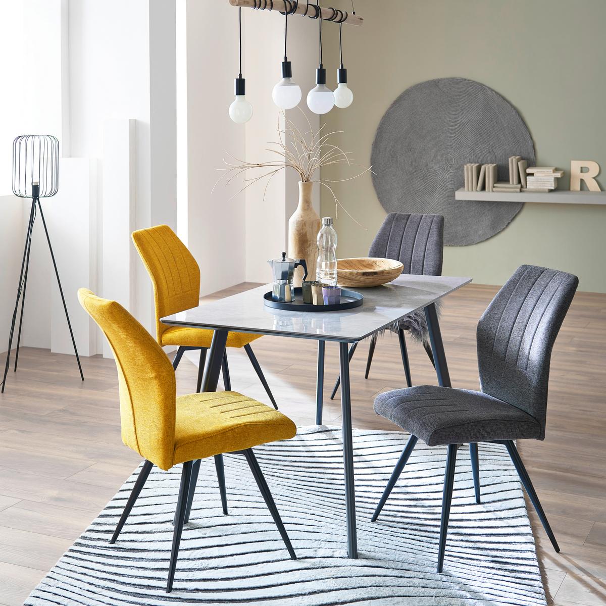 Jedilna Miza George, Črna, Siva, 140x80 - siva/črna, Konvencionalno, kovina/leseni material (140/76/80cm) - Mömax